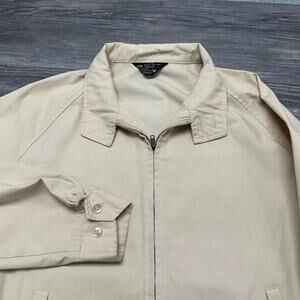 Vintage 70s JCPenny Cream Gray Mens M Full Zip Minimalist Workwear Jacket EUC
